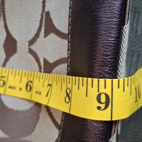 Coach Brown Tote Bag with Scarf Accent - Picture 10 of 11